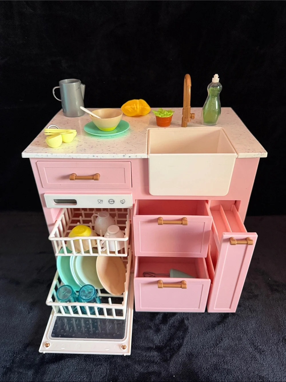 Our Generation Kitchen Cooking Island Playset Sink  Dishwasher for 18” Dolls